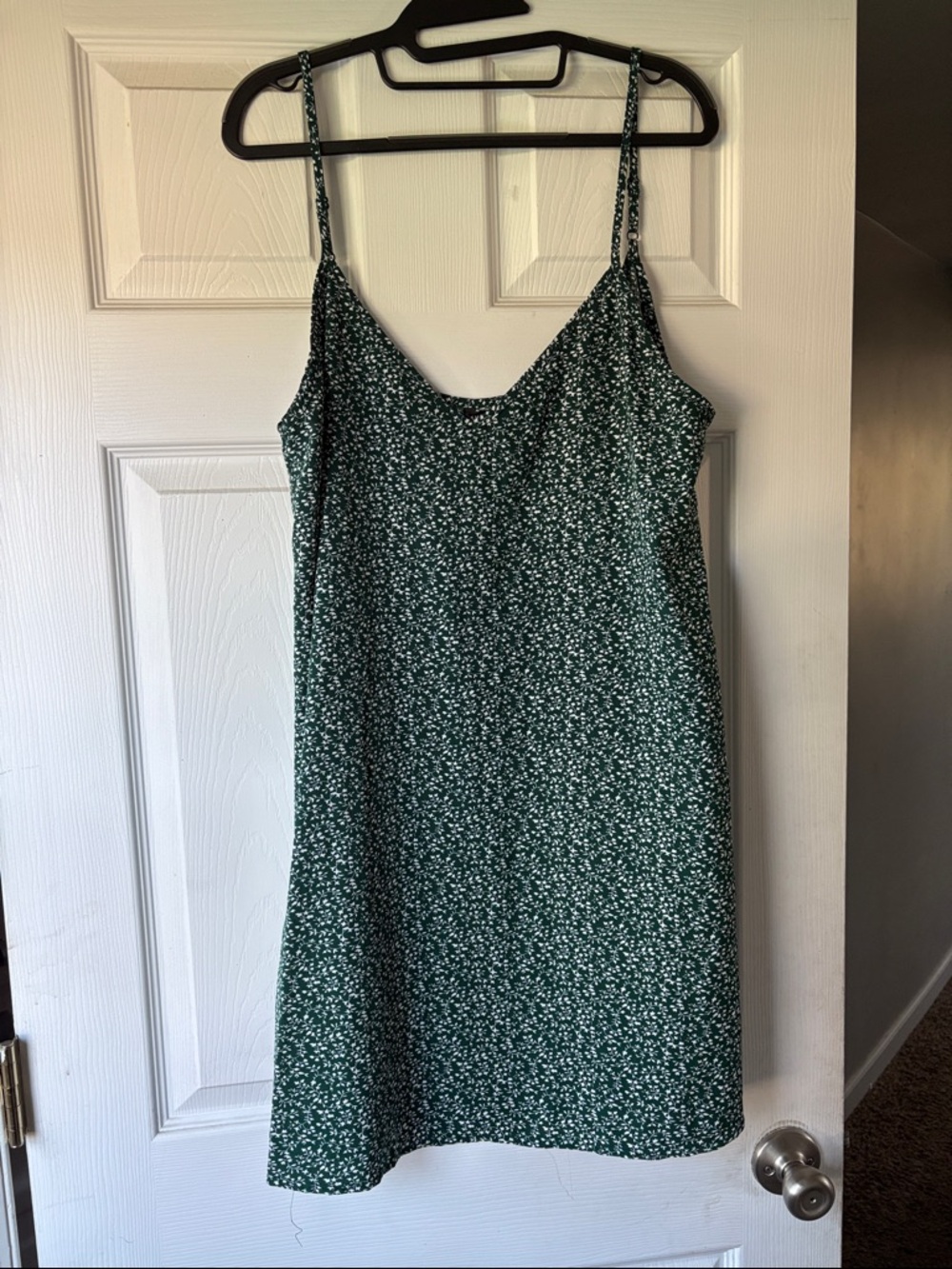 Dark Green Floral Mini Dress